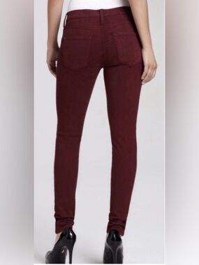 James Jeans Twiggy Burgundy Streamlined Skinny Jean High Rise Waist Size 28